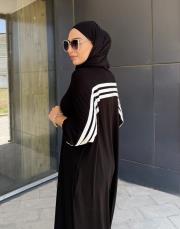 liora şerit detay elbise siyah 3