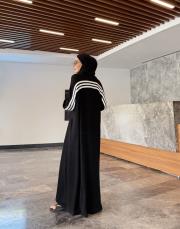 liora şerit detay elbise siyah 5