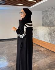 liora şerit detay elbise siyah 6