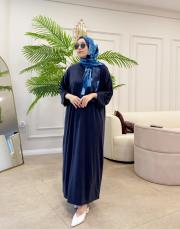 ince basic elbise lacivert 2