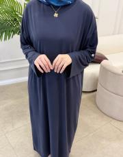 ince basic elbise lacivert 4