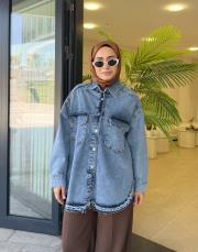 basic kot ceket mavi 2