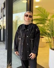 kanat desen kot ceket siyah 2