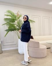 eskitme detay kot ceket lacivert 3