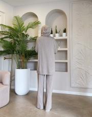 solea örme kapüşonlu sweat vizon 3