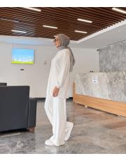 solea örme kapüşonlu sweat beyaz 6