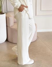 solea örme palazzo pantolon beyaz