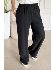 rawa keten bol paça pantolon siyah 2