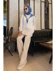 calira kapüşonlu hırka bej 2