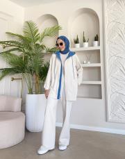 calira kapüşonlu hırka bej 5