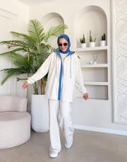 calira kapüşonlu hırka bej 6