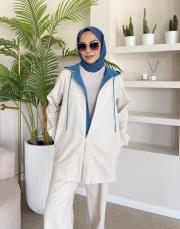 calira kapüşonlu hırka bej 9