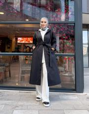 vesso tasarım trench siyah