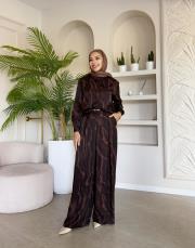 desenli saten takım kahve 3