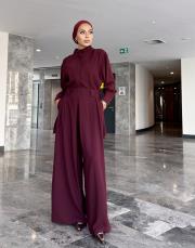 pelerin detay tulum bordo