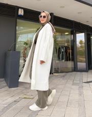 triko uzun hırka ekru