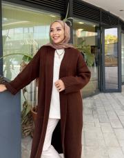 triko uzun hırka kahve 3