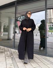 angora uzun hırka siyah 3