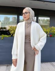 angora uzun hırka ekru 5