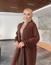 angora uzun hırka kahve 5