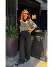 mossy keten bol paça pantolon siyah 2