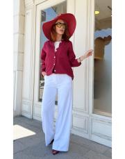 mossy keten bol paça pantolon beyaz