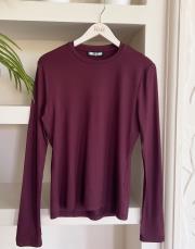 juno uzun kol crop body bordo