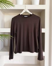 juno uzun kol crop body kahve