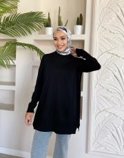 jeyla ince basic triko tunik siyah 4
