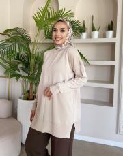 jeyla ince basic triko tunik taş