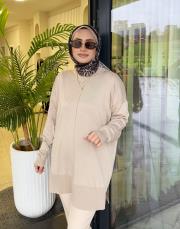 jeyla ince basic triko tunik vizon 2