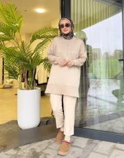 jeyla ince basic triko tunik vizon 3