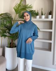 jeyla ince basic triko tunik indigo 3