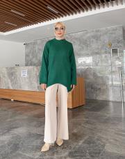 nesa önü oval basic kazak yeşil