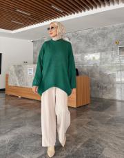 nesa önü oval basic kazak yeşil 2