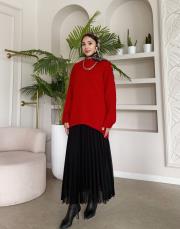 nesa önü oval basic kazak kırmızı