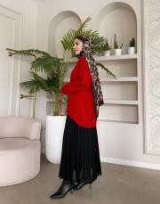 nesa önü oval basic kazak kırmızı 2