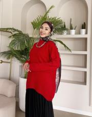 nesa önü oval basic kazak kırmızı 4