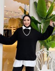 ponpon detay triko siyah 3