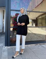 serpme taşlı kazak siyah 2