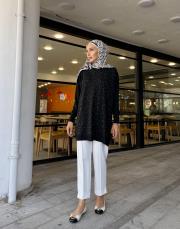 serpme taşlı kazak siyah 3