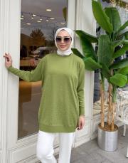 serpme taşlı kazak yeşil 2