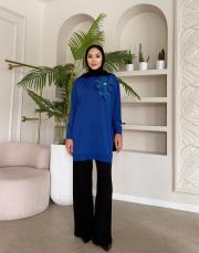 çiçekli triko tunik saks