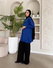 çiçekli triko tunik saks 2