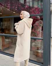 kapüşonlu kürk kaban taş 5