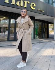 çıtçıtlı dik yaka mont bej 2