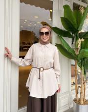 creva tencel gömlek bej 2