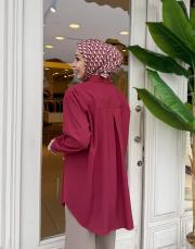 creva tencel gömlek bordo 4