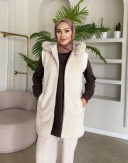 ribana detay kürk yelek taş 4