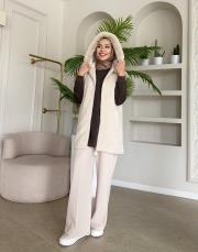 ribana detay kürk yelek taş 5